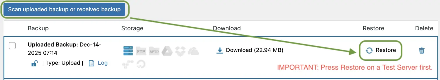 WPvivid Restore Process