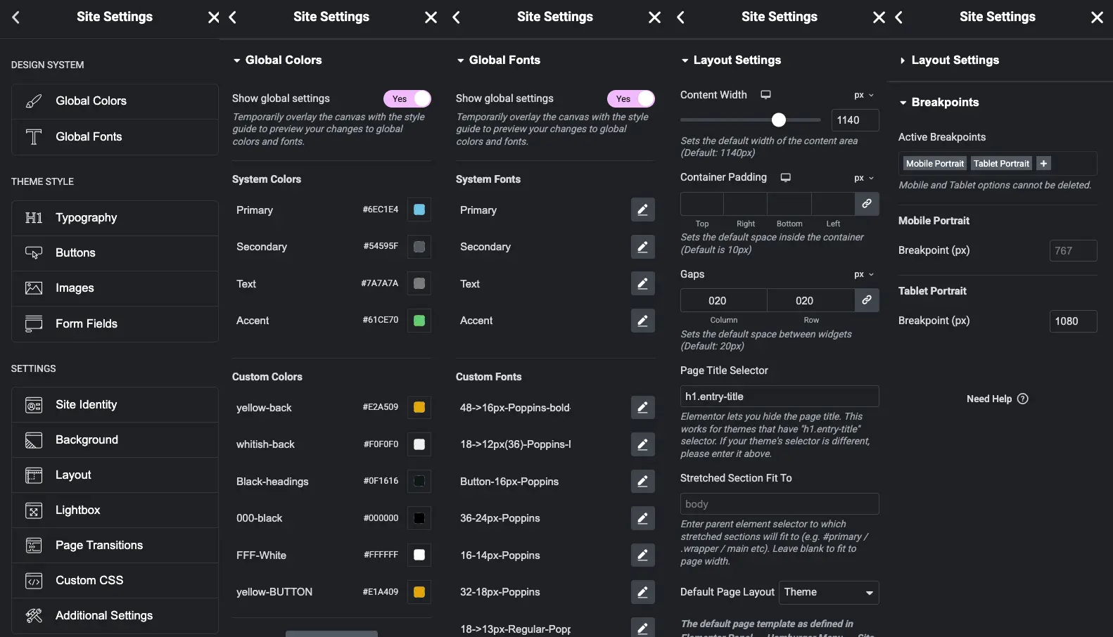 BubacatCity Elementor Settings