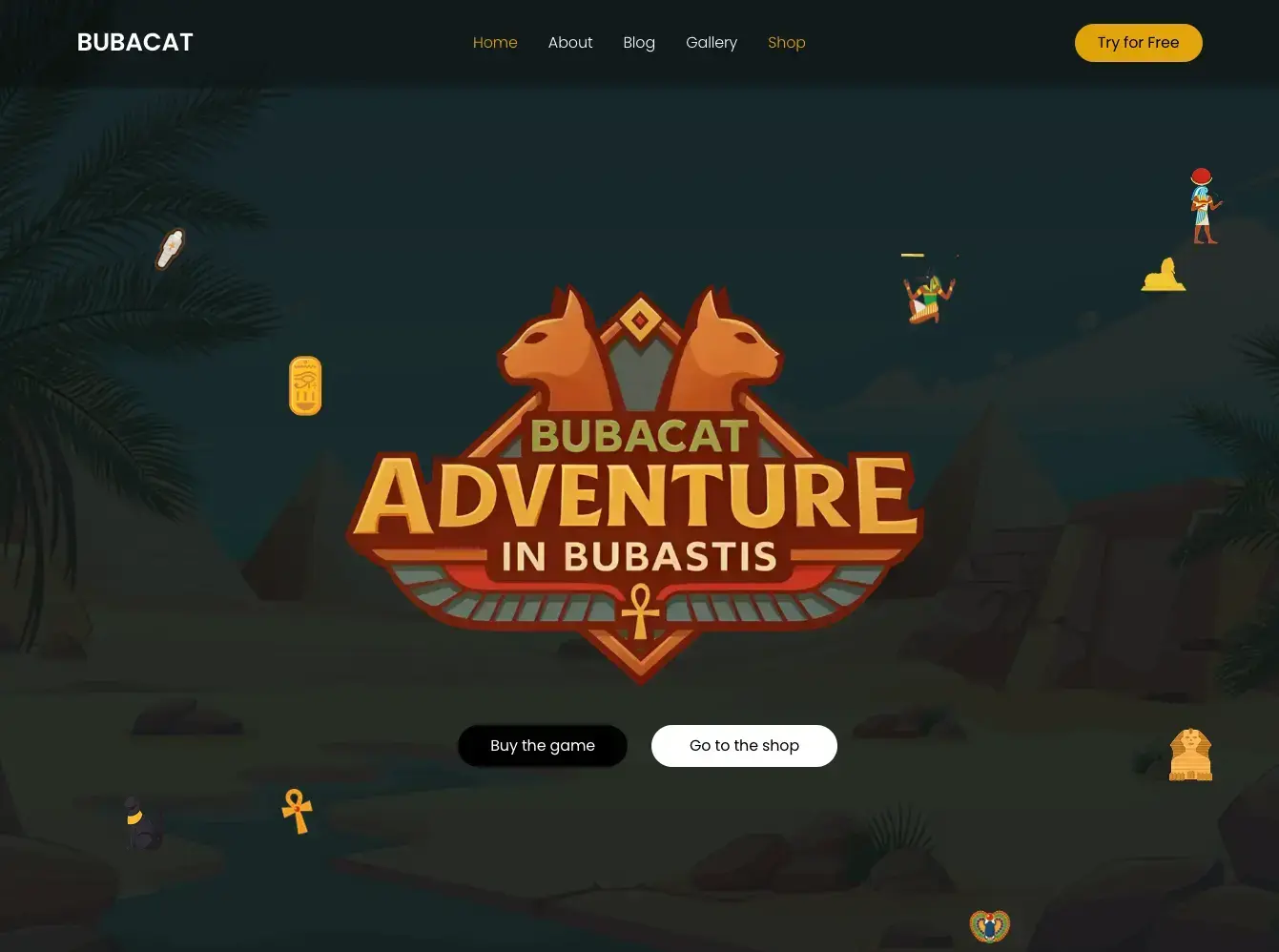 A screenshot of the BubaCat.com homepage built with WordPress Elementor.